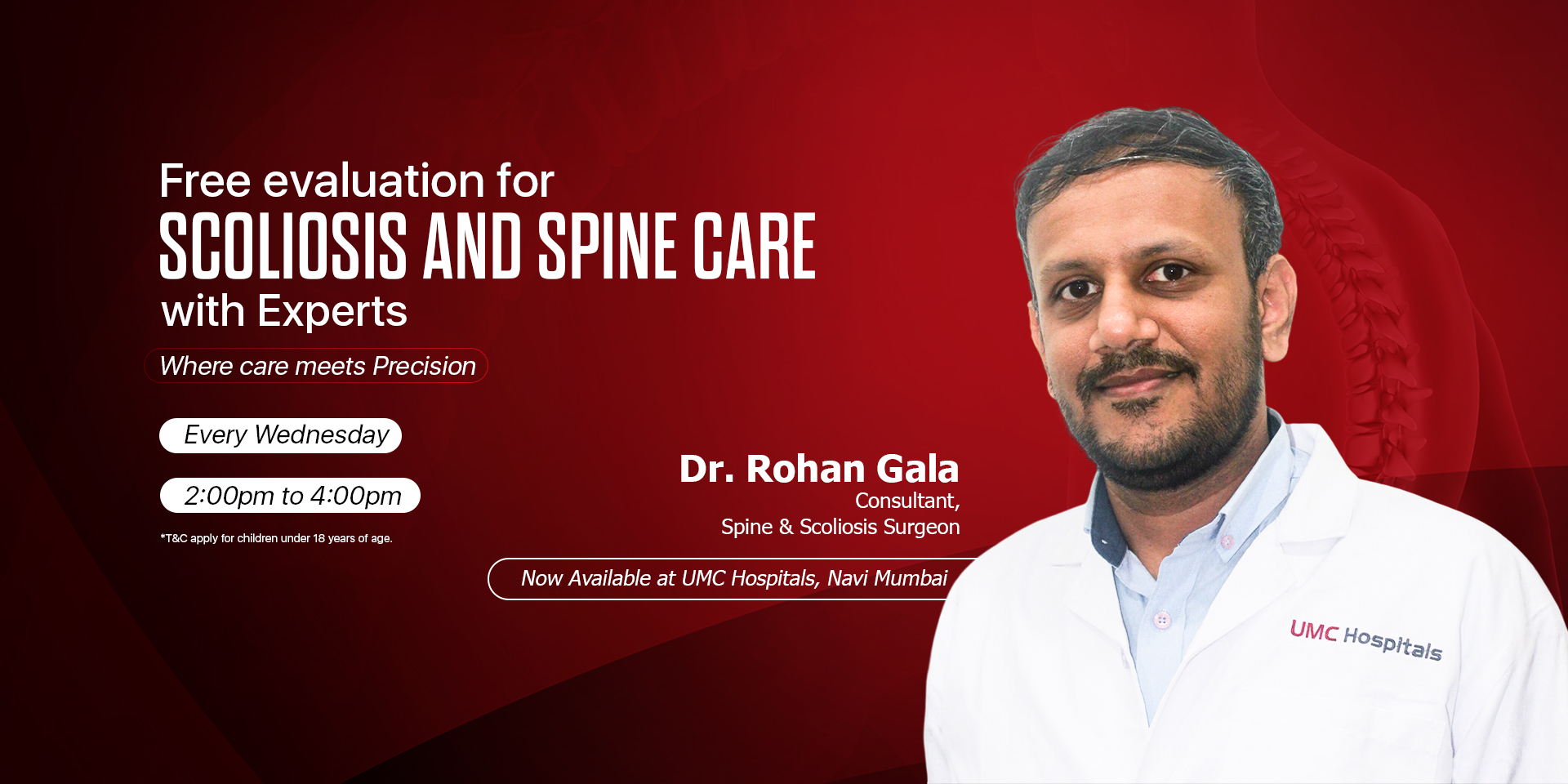 Dr. Rohan Gala, Spine and Scoliosis Surgeon at UMC Hospital Navi Mumbai