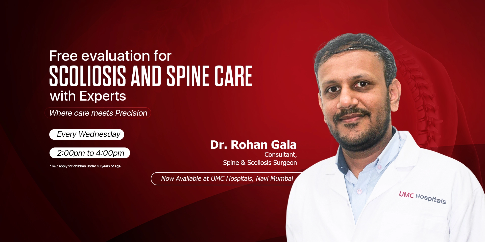 Spine Surgeon in Navi Mumbai - Dr. Rohan Gala, at UMC Hospitals