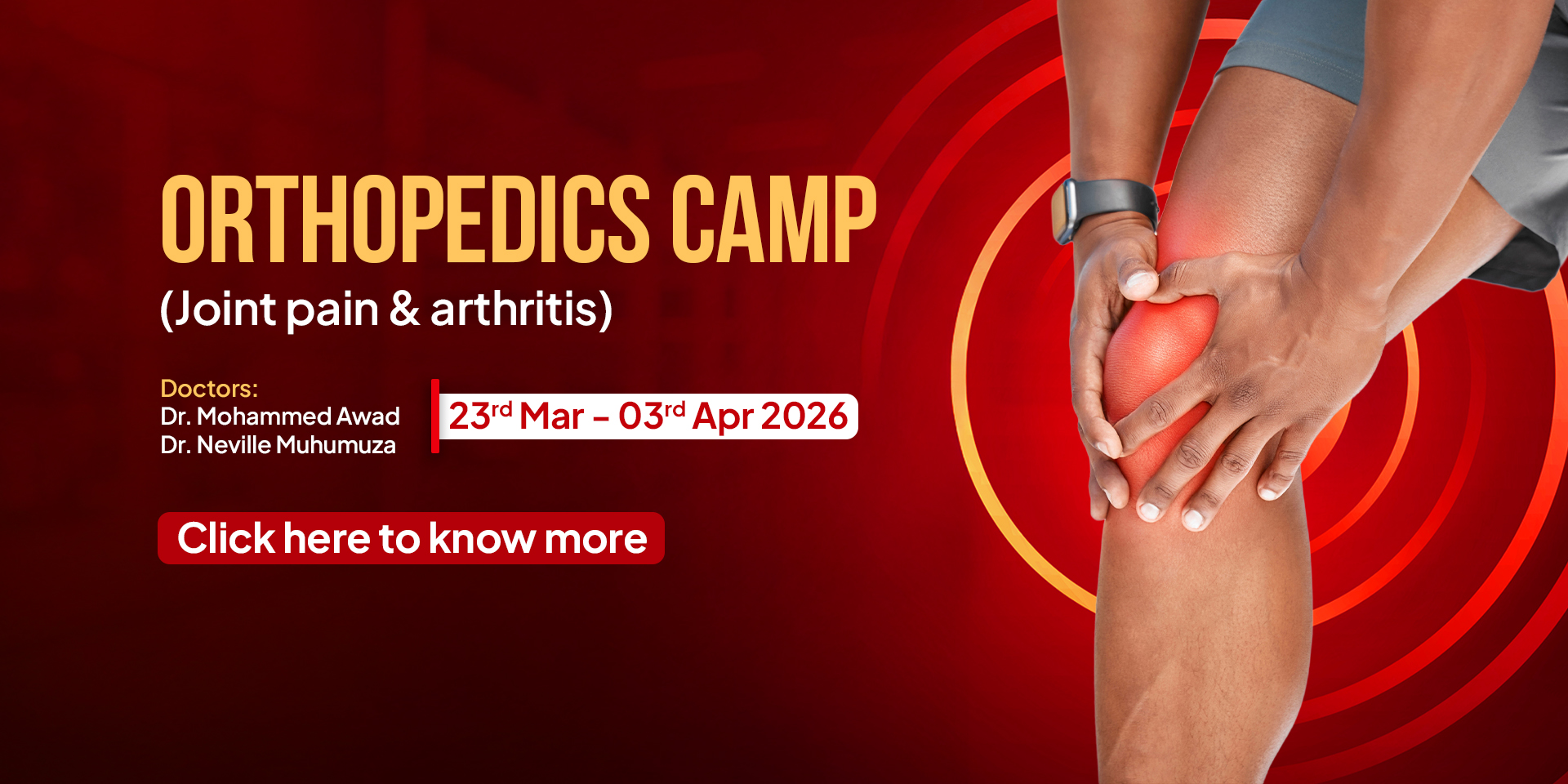 Orthopedics Camp for Joint Pain and Arthritis in Uganda at UMC Hospital.